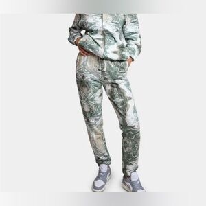 HUF Women's Swirl‎ Fleece olive jogger Pants size XS new